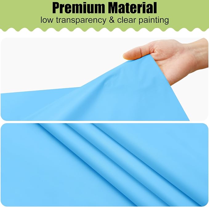 Smiry Disposable Table Cloth 3 Pack, 54 x 108 Inch Waterproof Plastic Tablecloth, Decorative Rectangle Table Covers for Party, Birthday, Picnic, Light Blue