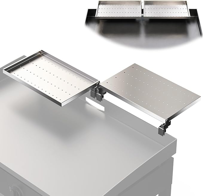 SafBbcue Griddle Warming Rack for Blackstone 36" Griddles, Reversible Warming Rack for Blackstone Flat Top Griddle Accessories to Expand Cooking Space, Universal Stainless Steel Side Shelf, 2 Pack