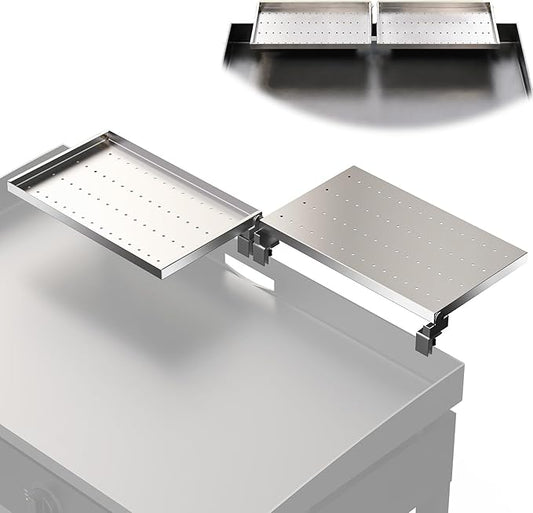 SafBbcue Griddle Warming Rack for Blackstone 36" Griddles, Reversible Warming Rack for Blackstone Flat Top Griddle Accessories to Expand Cooking Space, Universal Stainless Steel Side Shelf, 2 Pack