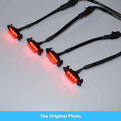 Boigoo Truck Red Grille Lights for Tacoma TRD Pro Grilles Decorative Lamps | Grill Lamp Fits 2005-2011 & 2016-2019 Tacoma TRD Pro Off-Road Limited Sport SR5 SR Grilles RED LED Smoked Lens 4pcs with fuse