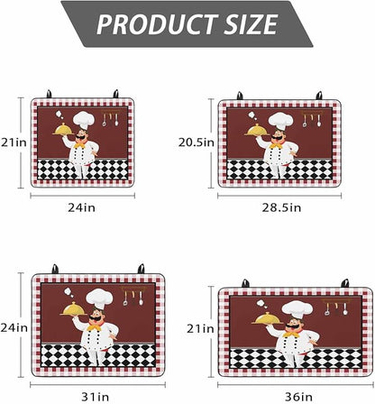 Stove Top Covers for Electric Stove 31x24 Inches, Fat Chef HeatResistant Glass Cooktop Protector, Red Gourmet Kitchen Red Black Buffalo Plaid Ceramic Stovetop Countertop Covers Mat, Oven Cover