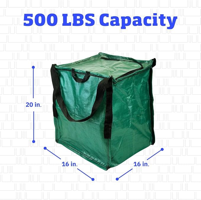 DURASACK 22-Gallon Zipper Top Heavy Duty Storage Tote Bags, Single, Green | Rugged Woven Polypropylene Moving Bag, Reusable Self-Standing Design, Holds up to 500 Pounds