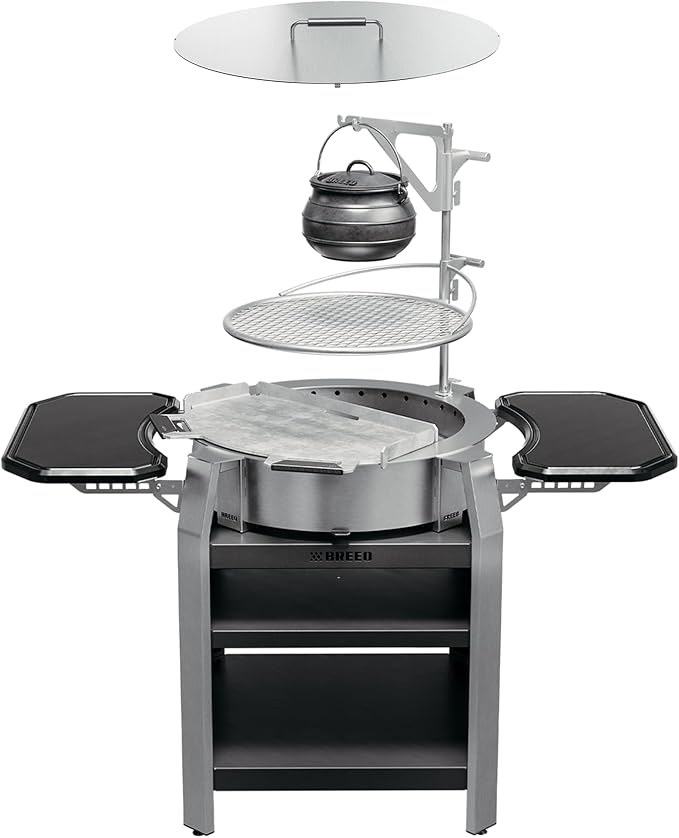 Breeo Live-Fire Grill - Outdoor Fire Pit, Portable Wood Stove, Firepit Grills - For BBQ, Pizza, Burger, From Grilling to Searing - Campfire Cooking Equipment - Compatible with All X24 Accessories
