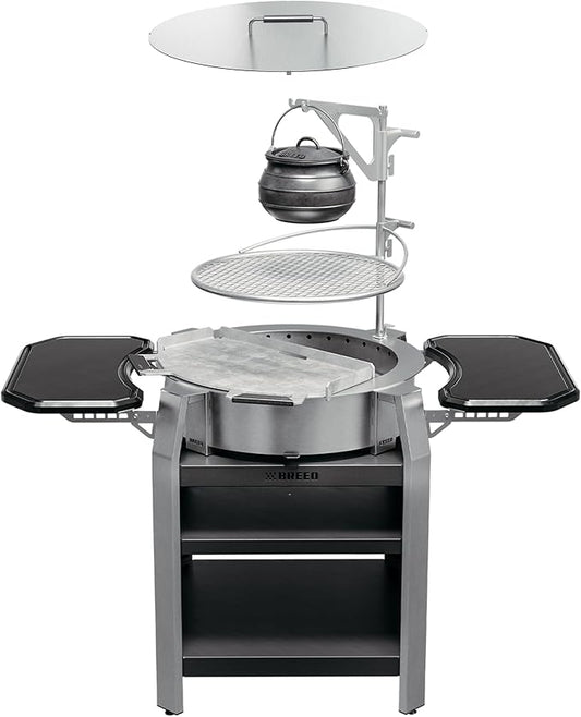 Breeo Live-Fire Grill - Outdoor Fire Pit, Portable Wood Stove, Firepit Grills - For BBQ, Pizza, Burger, From Grilling to Searing - Campfire Cooking Equipment - Compatible with All X24 Accessories