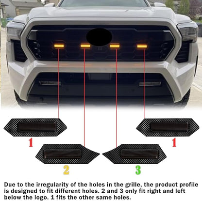 Grill Light For Tacoma TRD Off-Road 2024 2025, Smoked Shell Red LED Front Grille Lights Fit For Tacoma Pre Runner/Sport