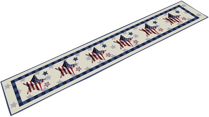 4th of July Table Runner American Flag Star Independence Day Patriotic Table Runner Runner for Kitchen Coffee Dining Memorial Day Holiday Party Decor 13x90 Inch