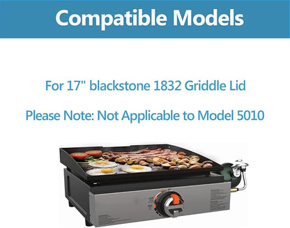 Upgrade Hinged Lid for Blackstone 17 inch 1832 Adventure Ready, Griddle Lid for 1832 Grill, Griddle Hard Cover Flat Top Lid Replacement Parts for 17" Blackstone Griddle Hood