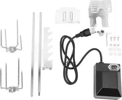 GOWENIC Universal Rotisserie Kit for Grills, Stainless Steel Rotisserie Kit Grilling Accessories, Switch Stable Rotating Motor 15kg/33.1lb Load Bearing, for Outdoor BBQ (US)