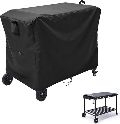 Outdoor Dining Grill Cart Cover - 51" D x 25" W x 32" H, 600D Grill Cart Cover for GVGBUK, Heavy Duty Waterproof BBQ Food Prep Table Covers, Black
