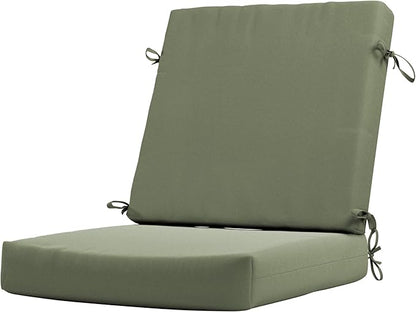 California Umbrella Outdoor Dining Chair, Patio Seat Cushion, 20 x 40 Inch, Premium Outdoor Memory Foam, Fade Resistant Sunbrella Fabric, Fabric Ties,Spa