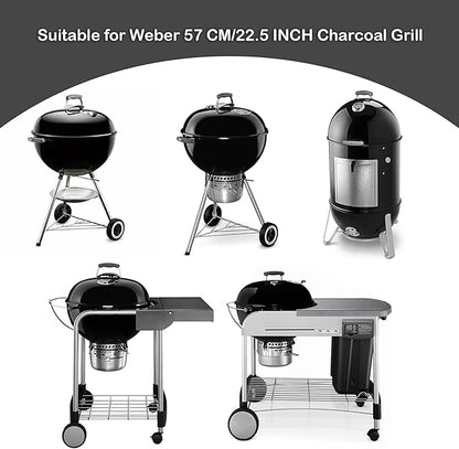 22 inch Hinged Cooking Grate for Weber Charcoal Grill,Grill Grate Replacement Part for Weber Bar-B-Kettle Series，Performer BBQ Series Grill,Round Grate for Weber One-Touch Series (7436-1SS)