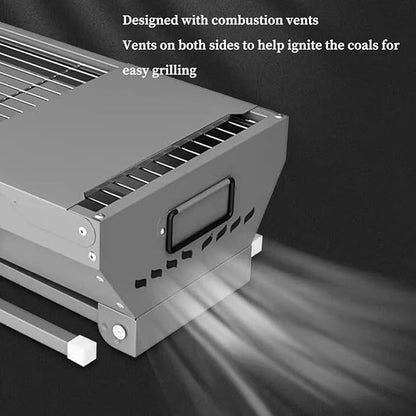 Grills Outdoor Cooking Charcoal, Stainless Steel Coating BBQ Grill Small Charcoal, Portable Charcoal Grill for Party Picnic Travel Home,RV Outdoor Cooking Use (Color : /Gray, Size : D)