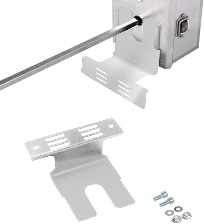 FixtureDisplays® BBQ Grill Stainless Steel Rotisserie Motor Mounting Bracket Set Fits 3" Motors (Bracket Size) May Need Drill Additional Holes on Your Grill 21909-NPF