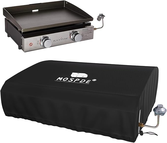 22 Inch Griddle Cover for Blackstone 1666 22 inch Grill Tabletop Griddle Without Hood Lid, Fits Blackstone 22" Grill Griddle with Grill Cover 600D Heavy Duty Water-Resistant