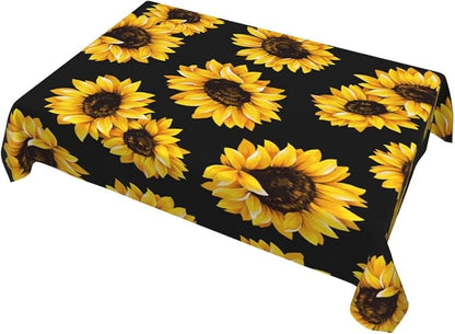 Rectangle Table Cloth,Floral Seamless Pattern Sunflowers Tablecloths Stain Resistance Water Repellent Washable Table Cover Decor for Home Kitchen Dining Party Patio Indoor and Outdoor 60"x 84"