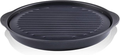 TECHEF - TRUE GRILL PAN - Stovetop Nonstick Indoor/Outdoor Smokeless BBQ Grill Set, including a Grill Plate and Alumium Drip Tray