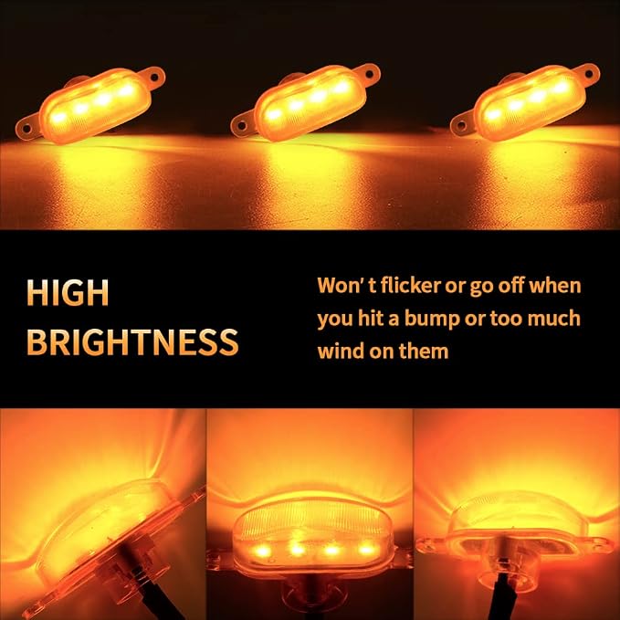 AUXLIGHT Car Accessories, 3PCS LED Grille Lights with Fuse & Wire, Compatible with 2004-2019 for-d F150 Raptor Style Aftermarket Grill, 2013-2018 R-am 1500 Raptor Style Aftermarket Grill (Amber)