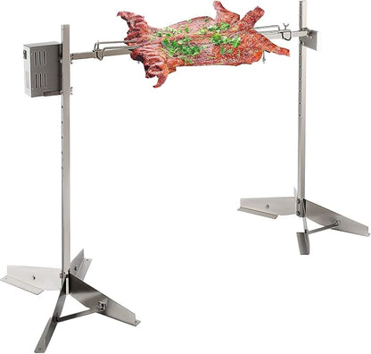 DEWOSEN 46" Outdoor Electric Rotisserie Grill Kit | 125LBS Pig Spit Rotisserie Grill | 45W Rotatable Motor BBQ Rotisserie Kit | Height Adjustable Spit Roaster Stand for Roasting Pig Lamb