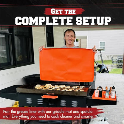 Kitchen perfection 2 Reusable Silicone Grease Cup Liners for Blackstone Griddle Grill - Fits 36 28 22 17 - Drip Catcher Tray Pans - A Must Have Blackstone Accessories for Easy Cleaning
