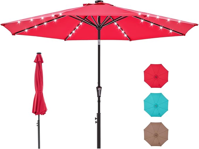 NEWBULIG 10FT Patio Umbrella, Offset Cantilever Outdoor Patio Table Umbrella, UV Protection, Fade Resistant Fabric, Easy Tilt Adjustment for Deck, Pool, Backyard, Garden