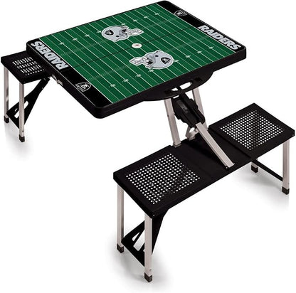 Picnic TIME NFL Football Field Folding Picnic Table, Camping Table, Outdoor Table with Umbrella Hole