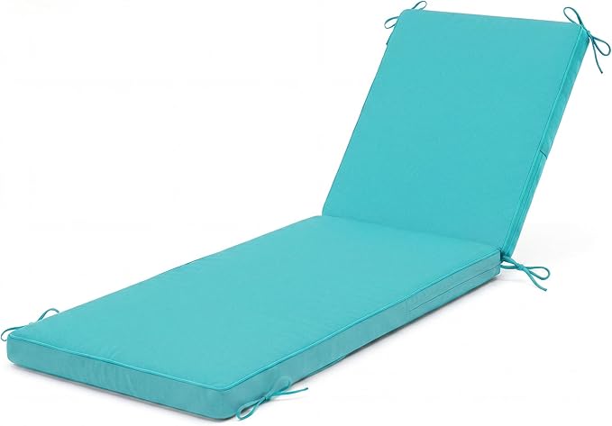 Chaise Lounge Cushions Outdoor, Water-resistant and Fade-Resistant Patio Lounge Chair Cushions, Furniture Replacement Cushions Ideal for Pools, Gardens and Balconies, 72" x 21" x 3",Lake Blue