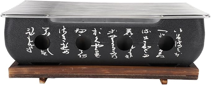Semme Charcoal Hibachi Grill Japanese Grill Japanese Portable BBQ Stove Compact Charcoal Barbecue with Quick Heating for Camping Outdoor Cooking (XL)