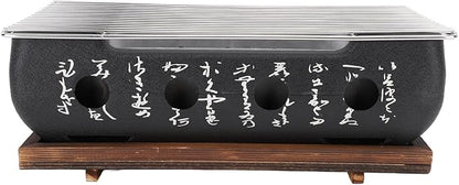 Semme Charcoal Hibachi Grill Japanese Grill Japanese Portable BBQ Stove Compact Charcoal Barbecue with Quick Heating for Camping Outdoor Cooking (XL)