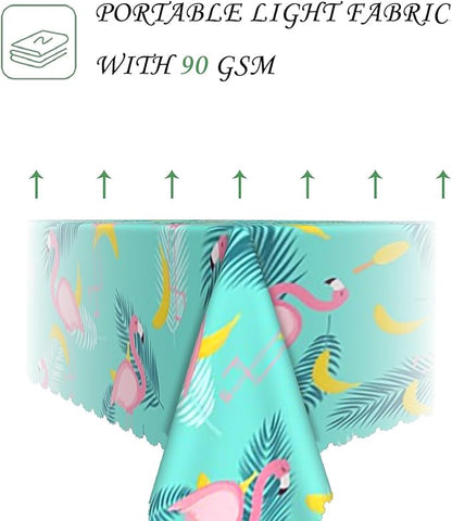 54x78 Inch Tropical Flamingo Rectangle Tablecloth Summer Hawaiian Banana Palm Leaf Mint Green Table Cover Washable Durable Table Cloth for Summer Beach Pool Party Birthday Kitchen Dining Home