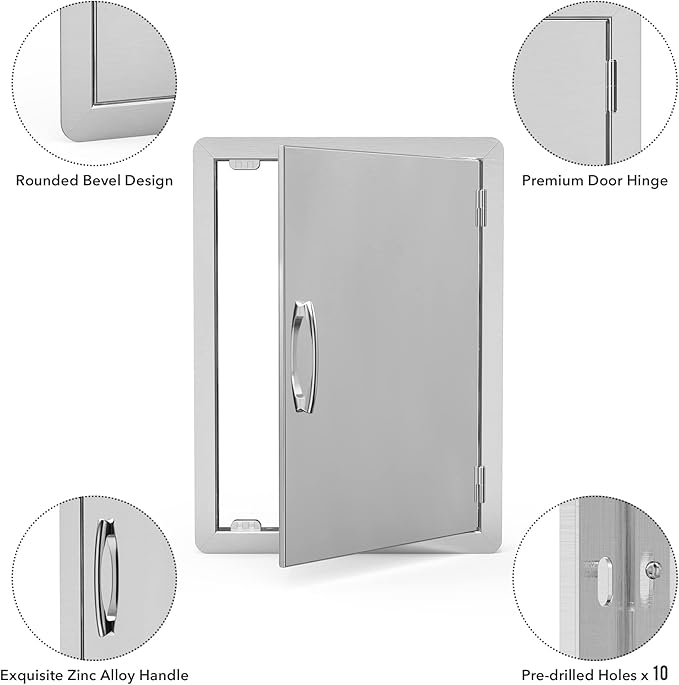 Stanbroil Stainless Steel Single Vertical Access Door, 17 1/4-Inch by 24 1/4-Inch