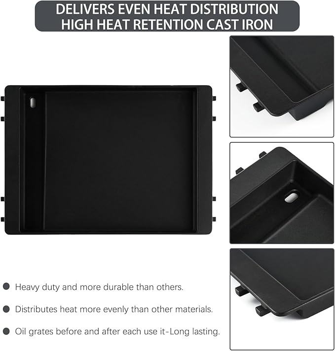 7599 Genesis II Grill Griddle Replacement Parts for Weber Genesis ii E-310 E-315 S-335 S-345 SE-310 S-335 LX S-340 LX E-340 E-610 Grill Parts Genesis 2 300 600 Series Cast Iron Flat Top Griddle Plate