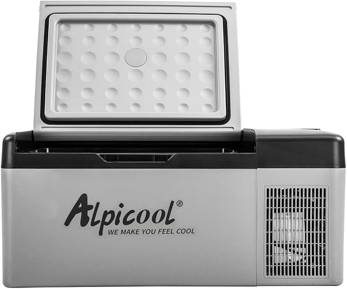 Alpicool C15 Portable Car Freezer,12 Volt Refrigerator, 16 Quart (15 Liter) Fast Cooling 12V Car Fridge -4℉~68℉, Car Cooler, 12/24V DC and 100-240V AC for Outdoor, Camping, RV, Truck, Boat