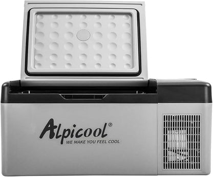 Alpicool C15 Portable Car Freezer,12 Volt Refrigerator, 16 Quart (15 Liter) Fast Cooling 12V Car Fridge -4℉~68℉, Car Cooler, 12/24V DC and 100-240V AC for Outdoor, Camping, RV, Truck, Boat