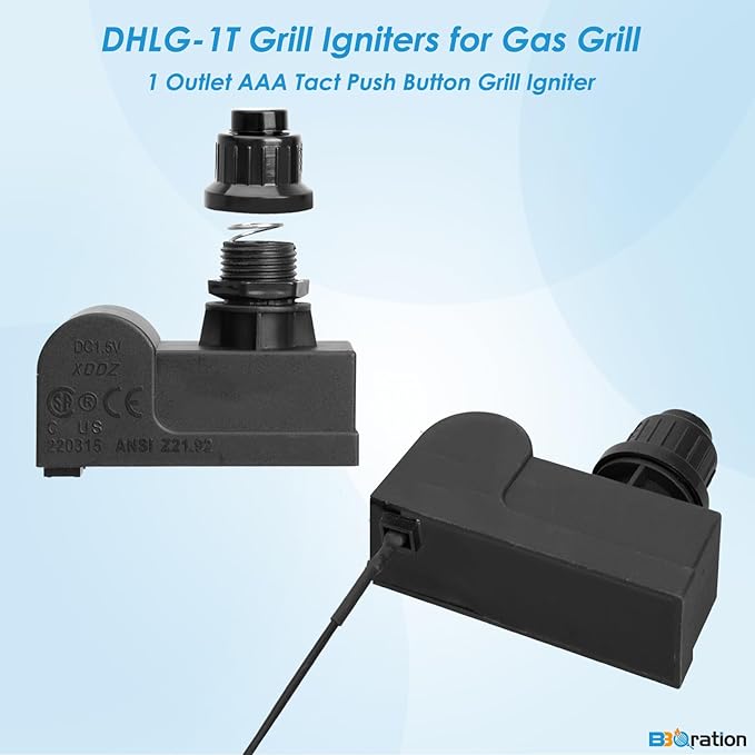 1 Outlets AAA Battery Tact Push Button Electronic Ignition Module Replacement for Charbroil, Broil King, Broil-Mate, Napoleon, DHLG-1T Grill Igniters for Charbroil Grill Igniter Replacement