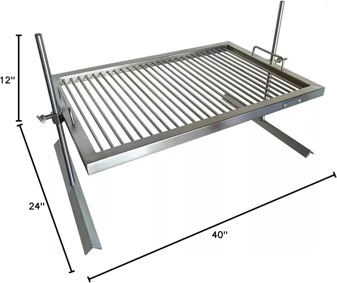 Premium Argentine Grill - Stainless Steel Argentina Grill - BBQ Parrilla Asado - Height Adjustable Grill - Sor Pampa Grill (32 x 20 in)