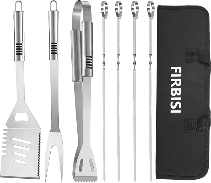BBQ Grilling Tools Set,Stainless Steel Grilling Accessories Kit for Men Gift,8pc BBQ Grill Utensils Gift Kit with Carrying Case BBQ Tools Grill Tools Set for Backyard Outdoor Grill Cooking Utensils