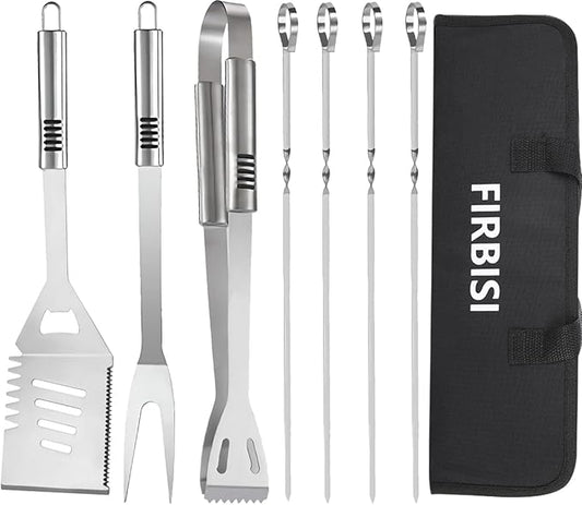 BBQ Grilling Tools Set,Stainless Steel Grilling Accessories Kit for Men Gift,8pc BBQ Grill Utensils Gift Kit with Carrying Case BBQ Tools Grill Tools Set for Backyard Outdoor Grill Cooking Utensils