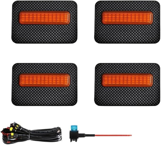 LED Front Grille Lights 12V Compatible With Tacoma 2024 SR SR5(Emitting Color: Yellow Shell Yellow)