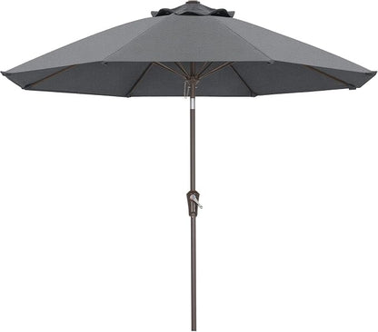 ABCCANOPY 10-Year No Fading 9FT Patio Umbrella, Acrylic Outdoor Table Umbrella with 8 Sturdy Ribs for Deck, Backyard, Garden, Yard (Grey)
