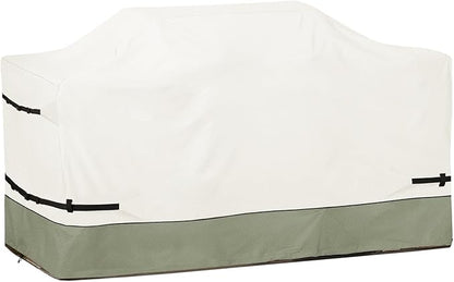 Bitubi 86 Inch Island Grill Cover - 600D Heavy Duty Waterproof All Weather Protection Extra Large Grill Cover,Beige&Grayish Green