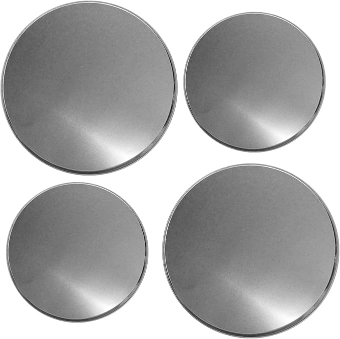 Reston Lloyd, Burner Covers For Electric Stovetop, Decorative Lightweight Tin Covers, Set of 4 (2-8 inch & 2-10 inch), Conceals Messy Drip Pans, Stainless Steel Color