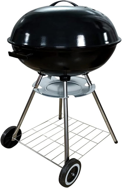 Foldable Bbq Stainless Steel Grill Kettle Charcoal Grill, 22Inch, Portable Heavy Duty Round with Thickened Grilling Bowl with Wheels, Barbecue Outdoor Cooking, Picnic, Backyard