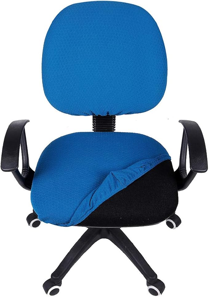 Smiry Office Computer Chair Covers for Desk Rotating Chair Protector | Stretch Jacquard Removable Washable Universal Slipcovers, Seat + Backrest Cover, Ocean