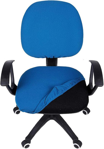 Smiry Office Computer Chair Covers for Desk Rotating Chair Protector | Stretch Jacquard Removable Washable Universal Slipcovers, Seat + Backrest Cover, Ocean