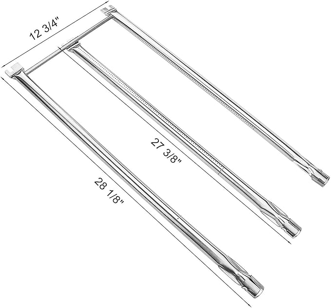 Hisencn 7508 Grill Burner Tube for Weber Genesis Silver B & C, Gold B & C, Weber Spirit 300, Spirit E310 E320 (with Side Control Knobs), Spirit 700 Weber 900 Burner Tube Set, 28 1/8 inches