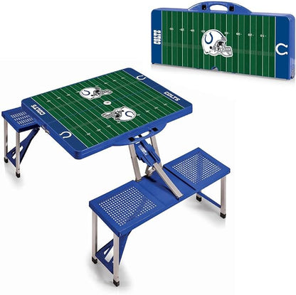 Picnic TIME NFL Football Field Folding Picnic Table, Camping Table, Outdoor Table with Umbrella Hole