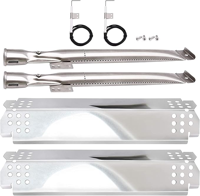 Grill Parts Kit Compatible with Nexgrill 720-0864M 720-0864 720-0830H Grills, 2 PCS Grill Flame Tamers & Igniters and Burners Replacement for Nexgrill Evolution 720-0864M, Nexgrill 720-0864
