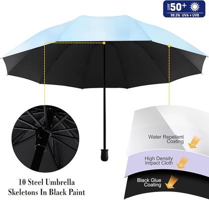 XLINGZA UPF 50+ Beach Umbrella with Adjustable Universal Clamp