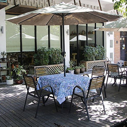 EHouseHome Outdoor Indoor 60inch SquareTablecloth with Umbrella Hole and Zipper, Waterproof Zippered Patio Table Cloths, Spring/Summer Table Covers for Backyard Circular Table/BBQs/Picnic