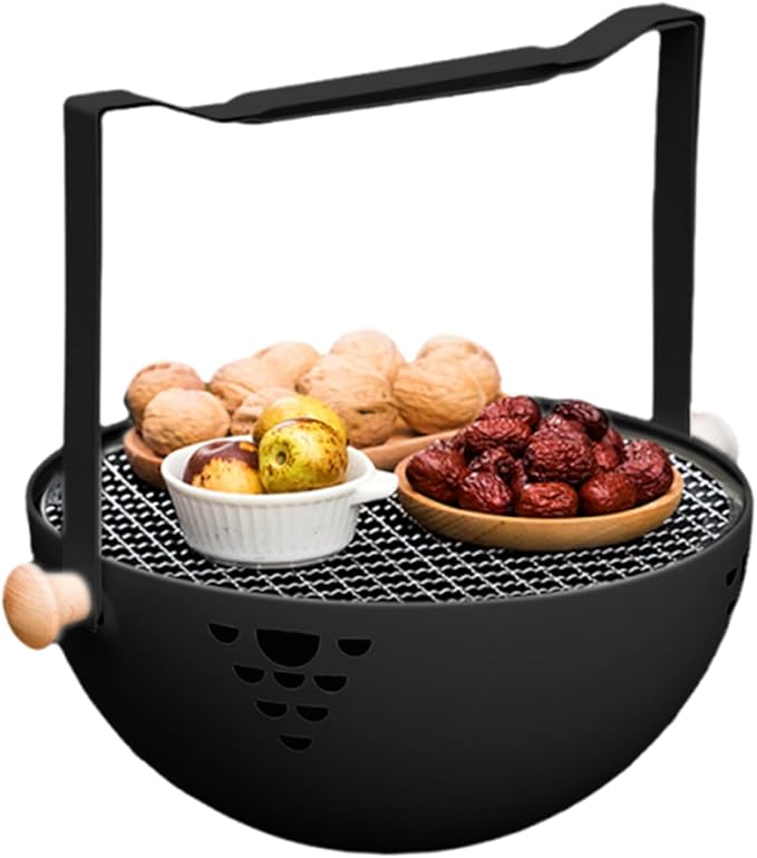 Charcoal Grill,Foldable Portable Heat-Resistant Stove | Barbeque Grill with Anti-Scalding Handle | for Outdoor Garden Table Travel Picnic Pan-Fried Meat Tea Brewing Hot Pot Cooking